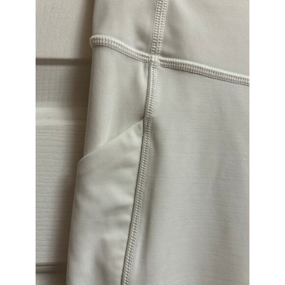 Lululemon White Cropped Athletic Leggings with Mesh Detail, Size 8 - Picture 4 of 8